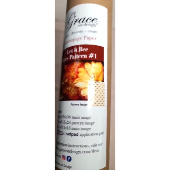 NEW Large Decoupage Paper "Let It Bee" Bee Pattern RETIRED - Picture 3 of 5